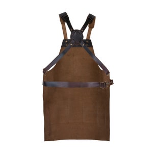 Leather Tool Working Apron 12 Pocket Tool Apron Unisex Leather Apron Cross Body Back Straps Adjustable Woodworking Gardening Apron image 6