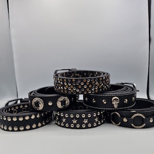 YANHAO Cintura Cintura da Donna da Uomo Cintura Punk Proiettili Cintura in  Finta Pelle con Borchie rivettate, Cintura rivettata per Jeans Nera :  : Moda