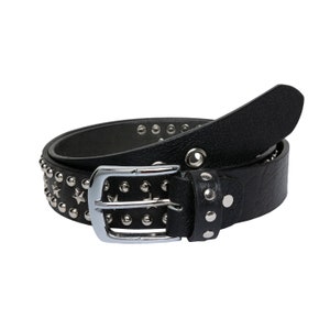 Biker handmade Star and Rivets studded bonded Full Grain handcrafted leather belt 35mm Real Leather Belt for men Punk Belt Birthday Gift