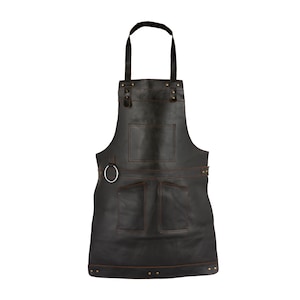 Chocolate Brown Full Grain handmade Leather Apron Butcher Apron - BBQ Apron - Barber Apron - Blacksmith Apron - Woodwork Apron Best Gift