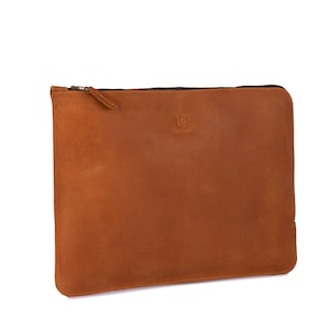 Leathershire Slim Full grano Tan Brown Cuero Laptop Manga Messenger Macbook 15" Laptop 15" Bolsa Cartera Regalo de cumpleaños Regalo de lujo
