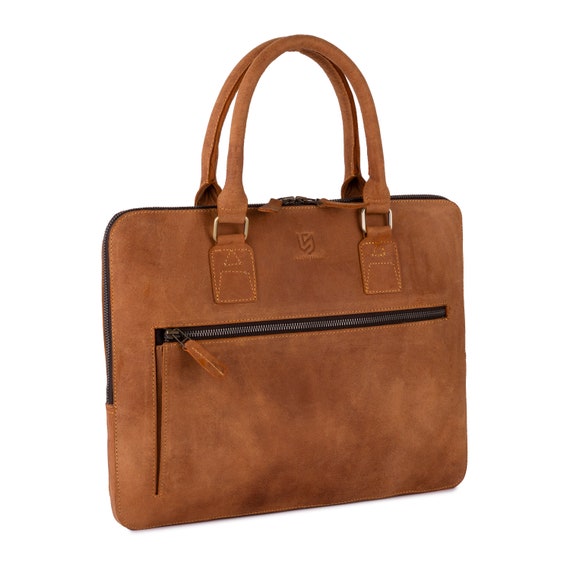 Leathershire Slim Full Grain Tan Brown Leather Laptop Sleeve Messenger MacBook 15 Laptop 15 Bag Portfolio Birthday Gift Luxury Gift Etsy