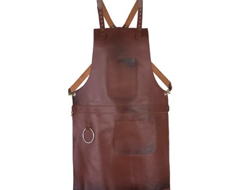 Tan Real Leather Apron Butcher Apron -Cook Apron -BBQ Apron -Cooking Apron - Grilling Apron - BBQ Apron - Blacksmith Apron - Apron for DAD