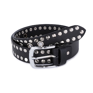 Leathershire Biker studded bonded Full Grain Handmade leather belt For Biker Birthday Gift Fashion Belt