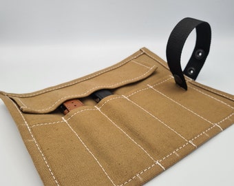 Canvas 5 watch strap case, Travel accessories, 5 Pouch watch strap, Watch strap storage, Tool Storage Roll, Pen Storage, Birthday Gift