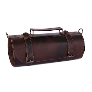 Vintage Style Handmade Full Grain Leather 7 Pocket Chef Bag For Small Tools Christmas Gift For Chef Chef Case Tool Roll Storage Bag For Chef