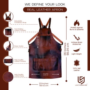 Leather Tool Working Apron 12 Pocket Tool Apron Unisex Leather Apron Cross Body Back Straps Adjustable Woodworking Gardening Apron image 2