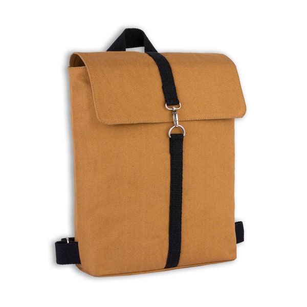 London Brown Vintage Style handgemaakte rugzak, bruin gekleurde wasbare canvas rugzak voor College University Laptop Vegan Backpack Gift