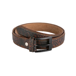 Snake Embossed Luxury real leather belt 35mm contrast stitch best gift