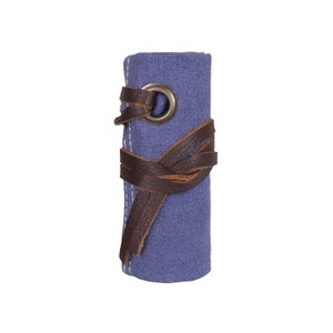 Canvas Travel Watch Roll, Canvas Storage Watch Roll, Watch Holder Gift Canvas Watch Roll with handmade Leather Strip