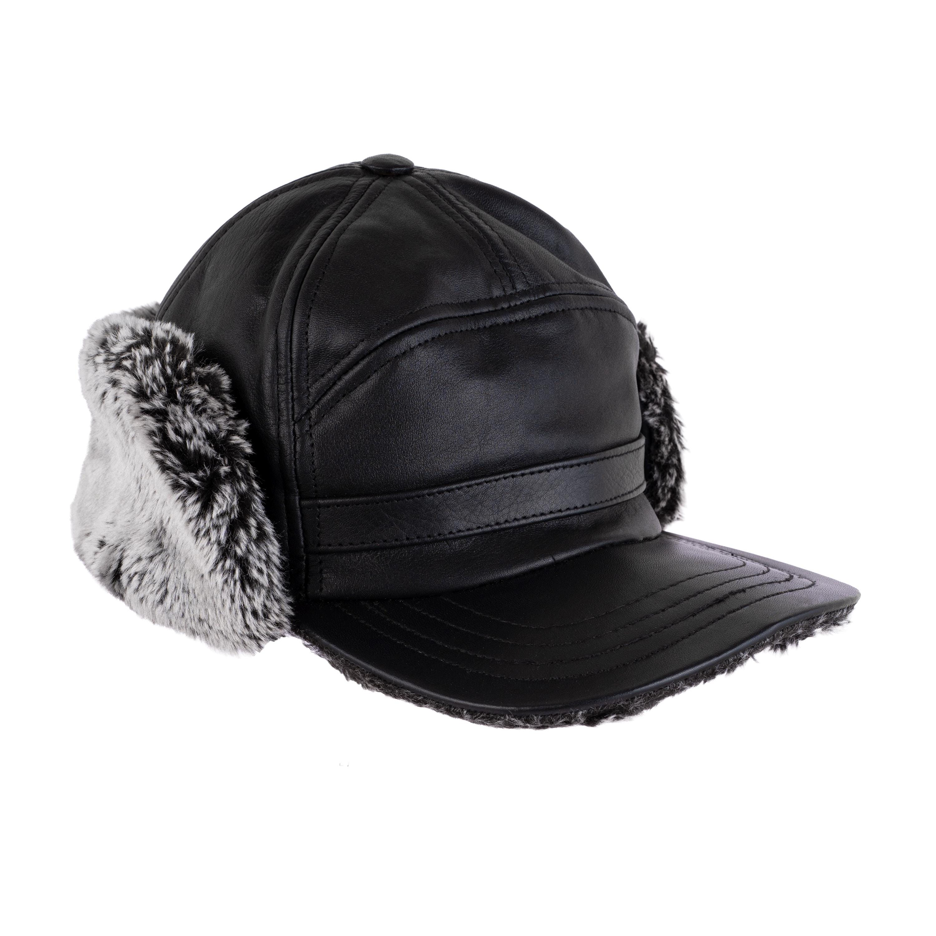 LULU BRAVO Real Sheepskin Leather Black Winter Hat You main image 4