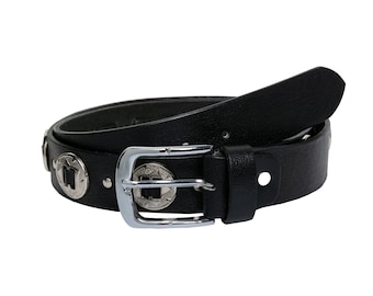 Biker fait à la main Concho Full Grain ceinture en cuir artisanal 35mm Ceinture en cuir véritable pour hommes Punk Belt Biker Cadeau d’anniversaire Meilleur cadeau Unisexe