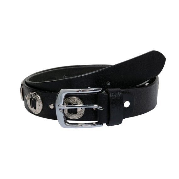 Biker Handmade Concho Full Grain Handcrafted Leather Belt 35mm