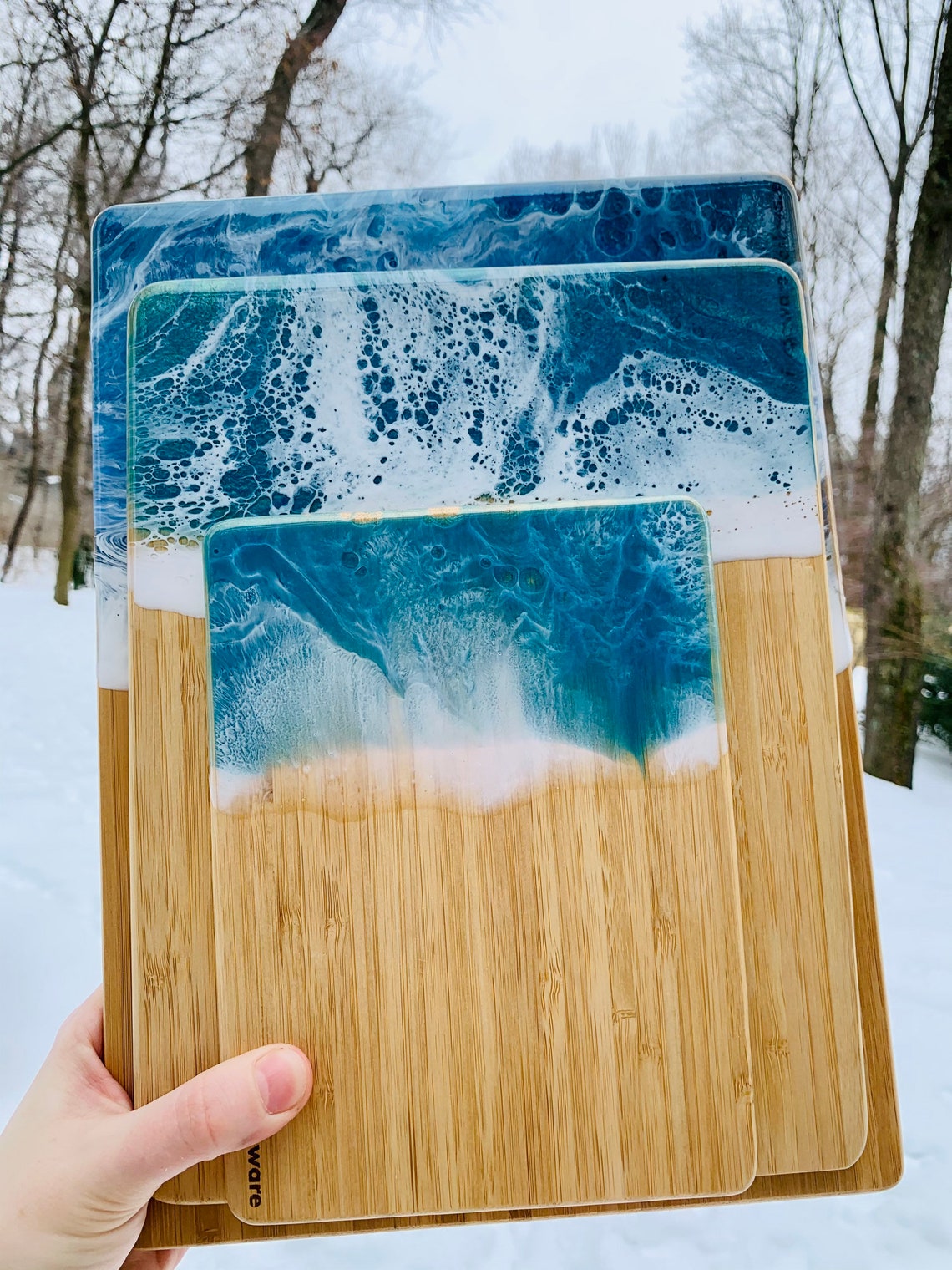 Ocean wave cutting boards Etsy
