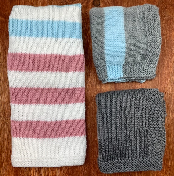 Infant Knitted Baby Blankets washable Handmade Etsy Canada