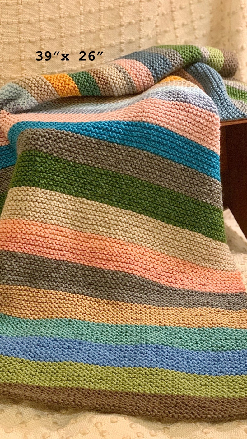 Download Soft Knit Garter Stitch Striped Baby Blankets / Washable / | Etsy