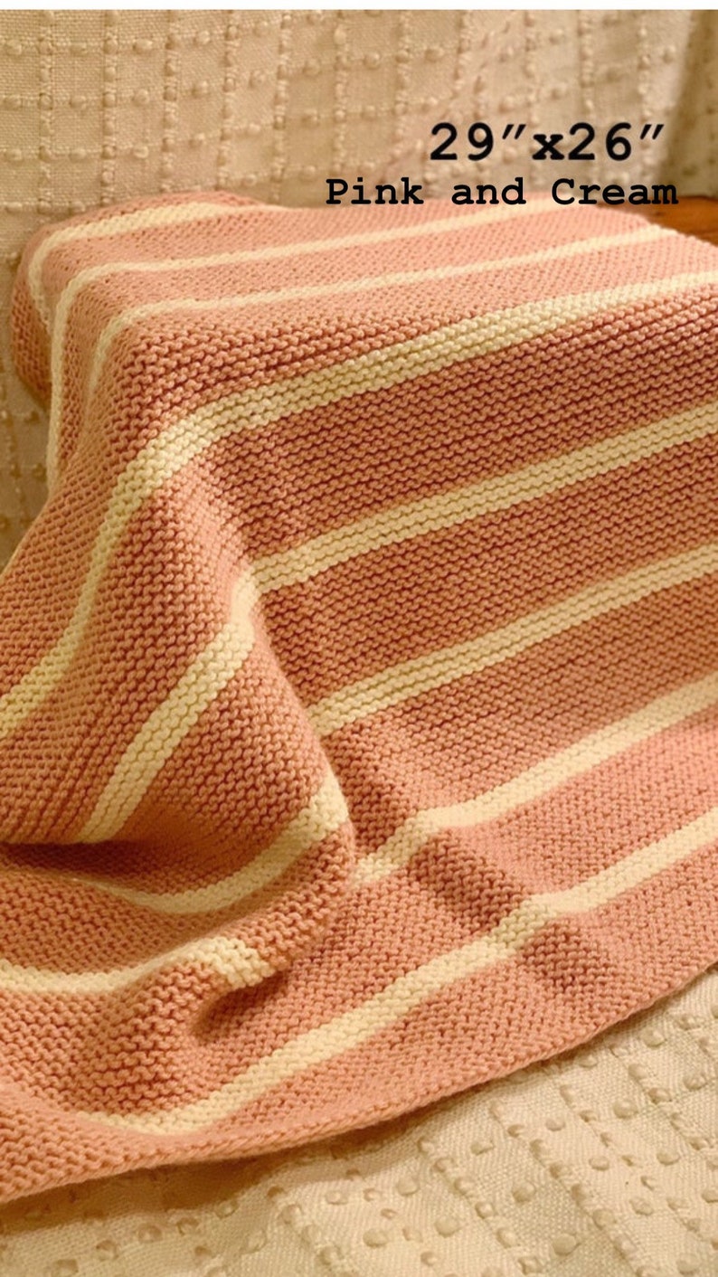 Download Soft Knit Garter Stitch Striped Baby Blankets / Washable / | Etsy