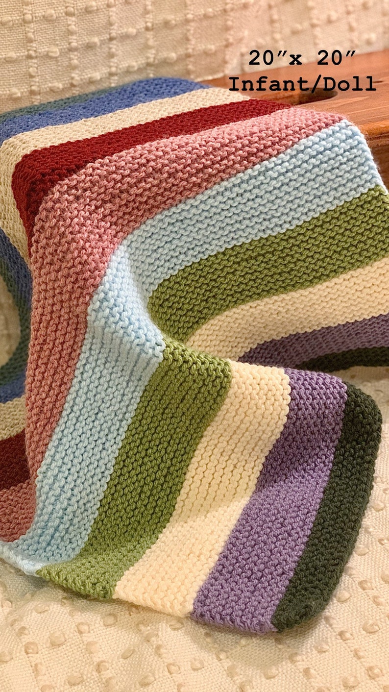 Download Soft Knit Garter Stitch Striped Baby Blankets / Washable / | Etsy
