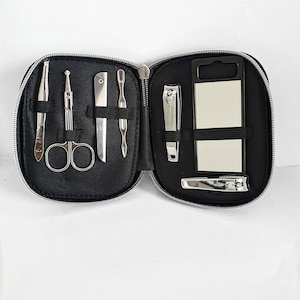 7-Piece manicure nail set - Travel nail kit - Manicure set with mirror