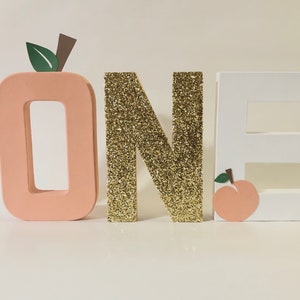 One Sweet Peach ONE Letters, One Sweet Peach Theme, One Sweet Peach Party Decor, ONE Letters, Peach theme Photo prop, party decor