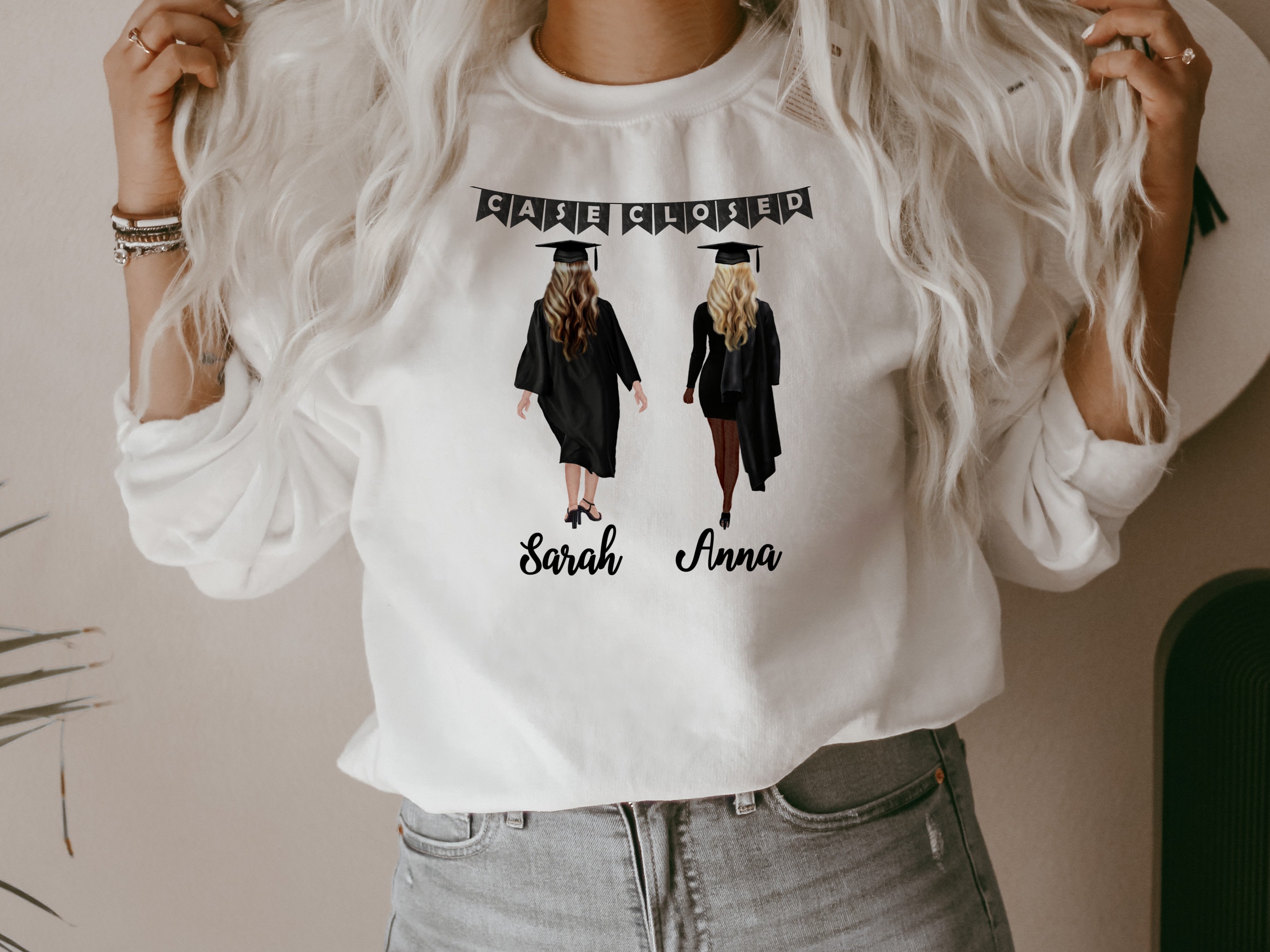 Personalized 2 Best Friends Sweatshirt Graduation Best Friend Etsy