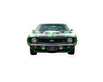 Vintage Camaro SS Muscle Car Decal - Classic American Automobile Emblem for Collectors & Enthusiasts