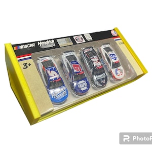 NASCAR 1/64 Scale Diecast Car Display: 4-Vehicle Angled Shelf for Desktop or Desk Collectibles