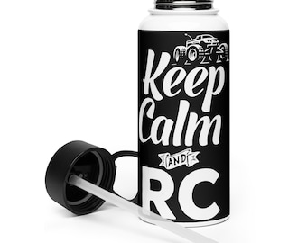 RC Race Car Enthusiast Stainless Steel Water Bottle with Straw Lid - Track Team Hydration