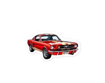 Vintage Muscle Car Mustang Decal: Retro Automotive Collector's Adhesive for Vehicles & Gear