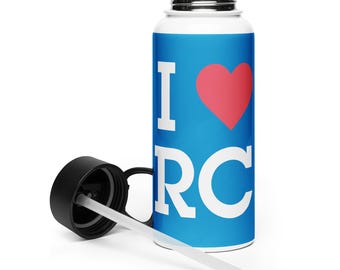 RC Race Car Stainless steel water bottle with a straw lid