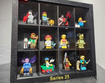 Customizable Minifigure Display Frame: Multiple Sizes, Personalized Label & Colors for Collectors - Now With PlexiGlass!
