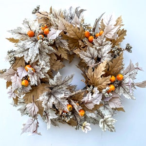 Fall/Thanksgiving Wreath for Front Door, Fall Greenery Wreath,Farmhouse Wreath, Greenery Wreath, Front Porch Decor