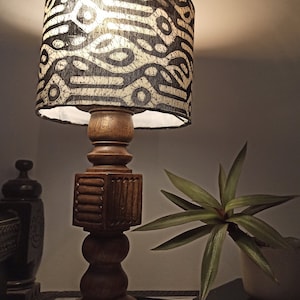 Mini vintage table lamp | old style hand carved lamp| desk lamp| contemporary lamp| Bedside Light| study light| solid wood lamp