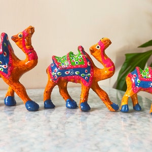 11 Piece Hand Painted Camel Figurines - Miniature Animal Collection For Decor