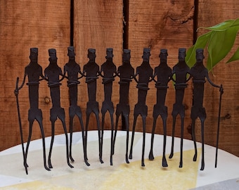 Wrought Iron handmade Tribal Indian art show piece |Men Dancing group Bastar art| Indian tribal art| Decortaive handcraft |Table top decor