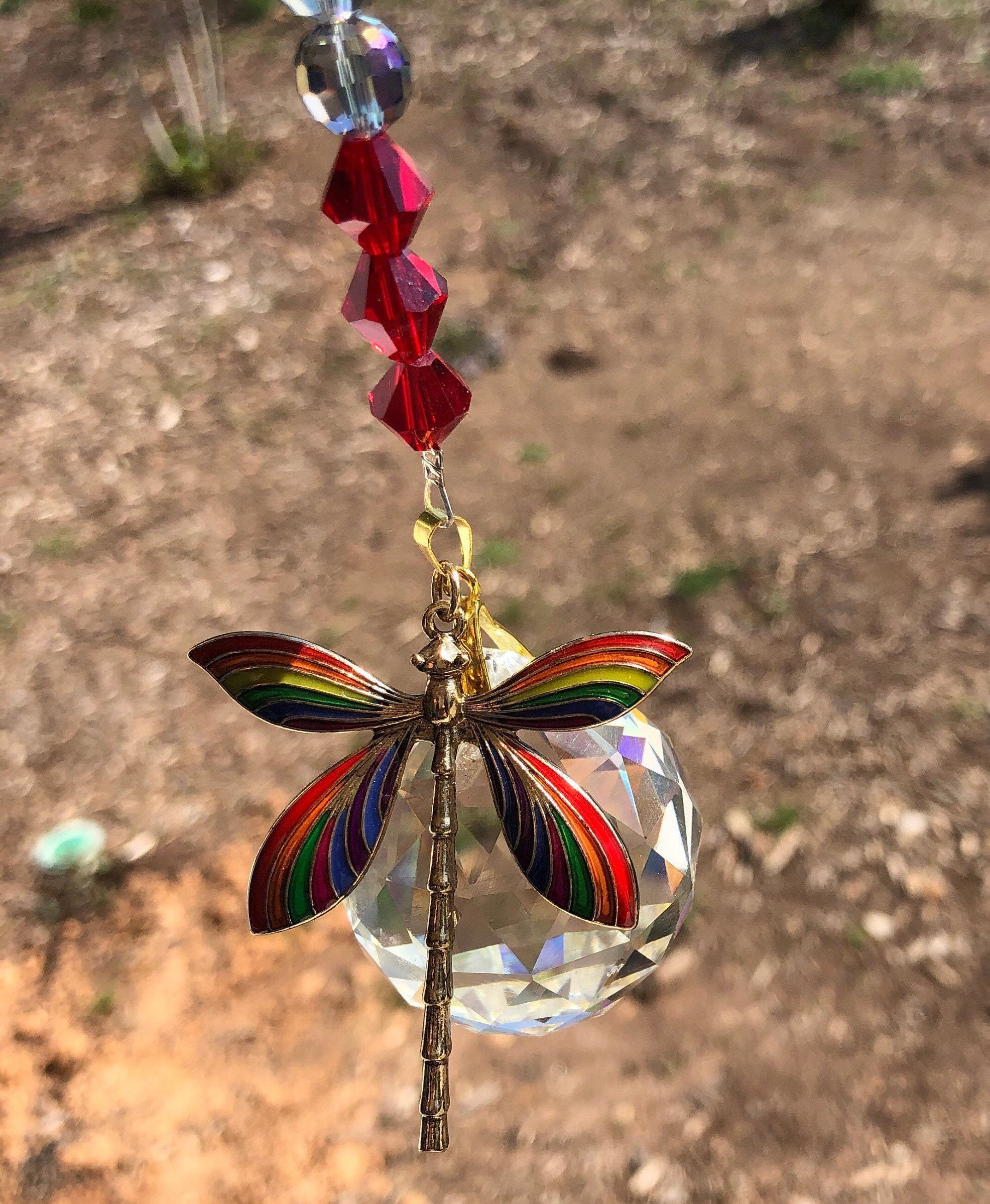 Dragonfly sun catcher crystal window sun catcher crystal Etsy