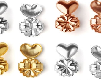2 Pieces Earring Backs Magic Lifter Support Lifts Hypoallergenic Multi-colors to choose: Silver Gold Or Rose Gold