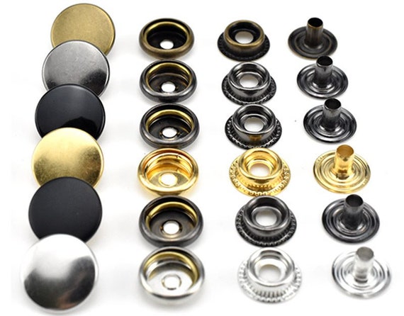 poppers Snap Fasteners, 9 sizes per card