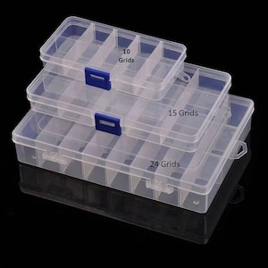 Unique Bargains 12pcs Clear Storage Container with Hinged Lid 40x28mm Plastic Square Craft Box