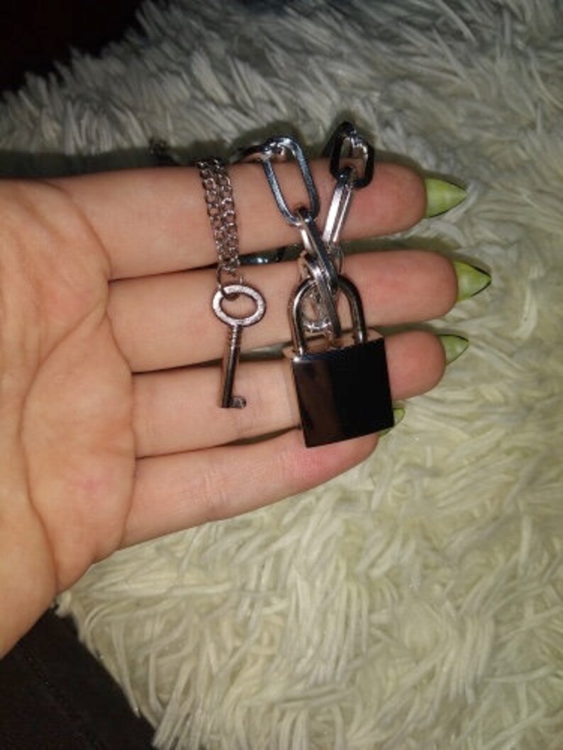 lock and key necklace chain eboy egirl necklace