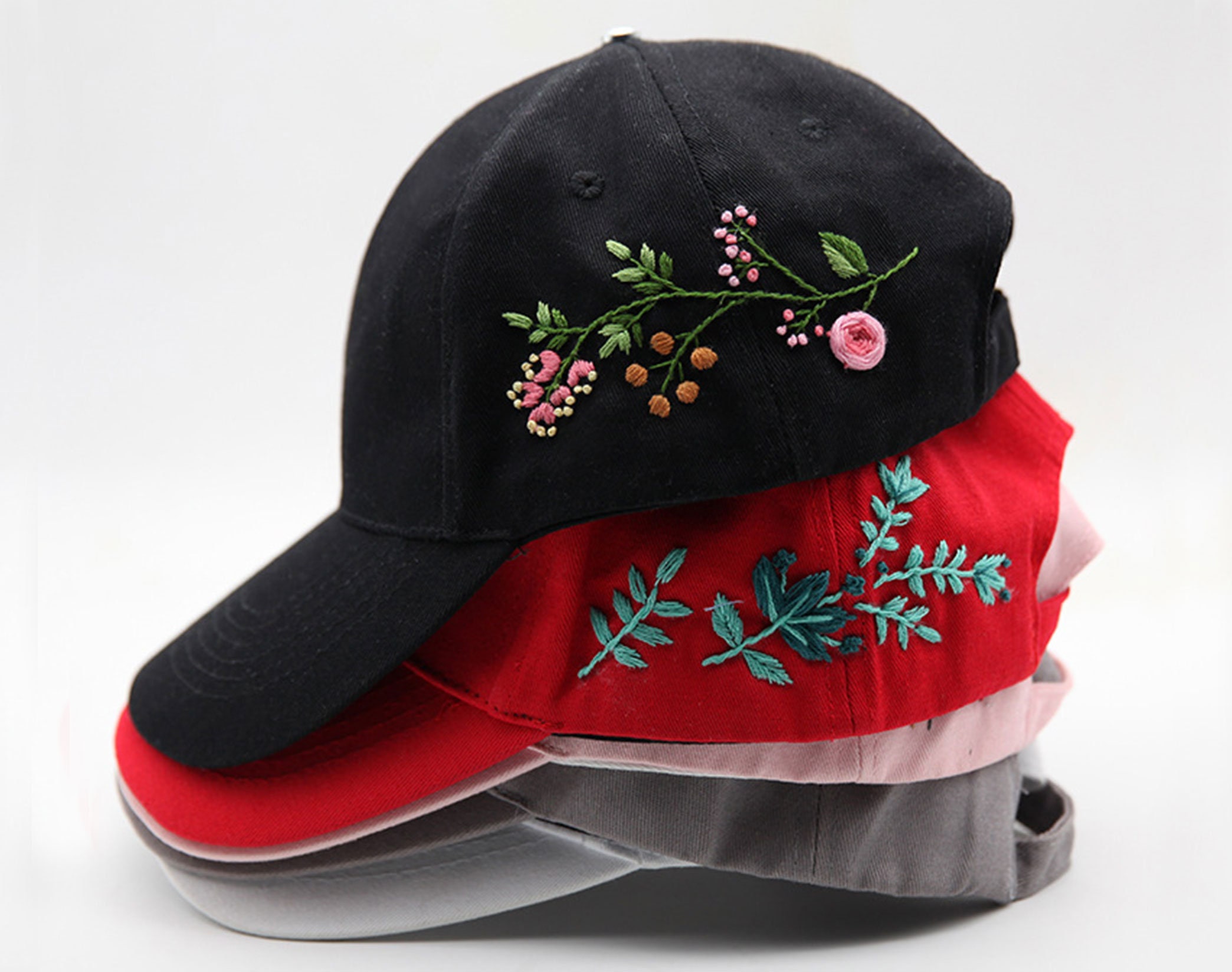 Galleta Horno Grabar Hand Embroidered Flower Baseball Cap Kit or Finished Learn to - Etsy  Singapore