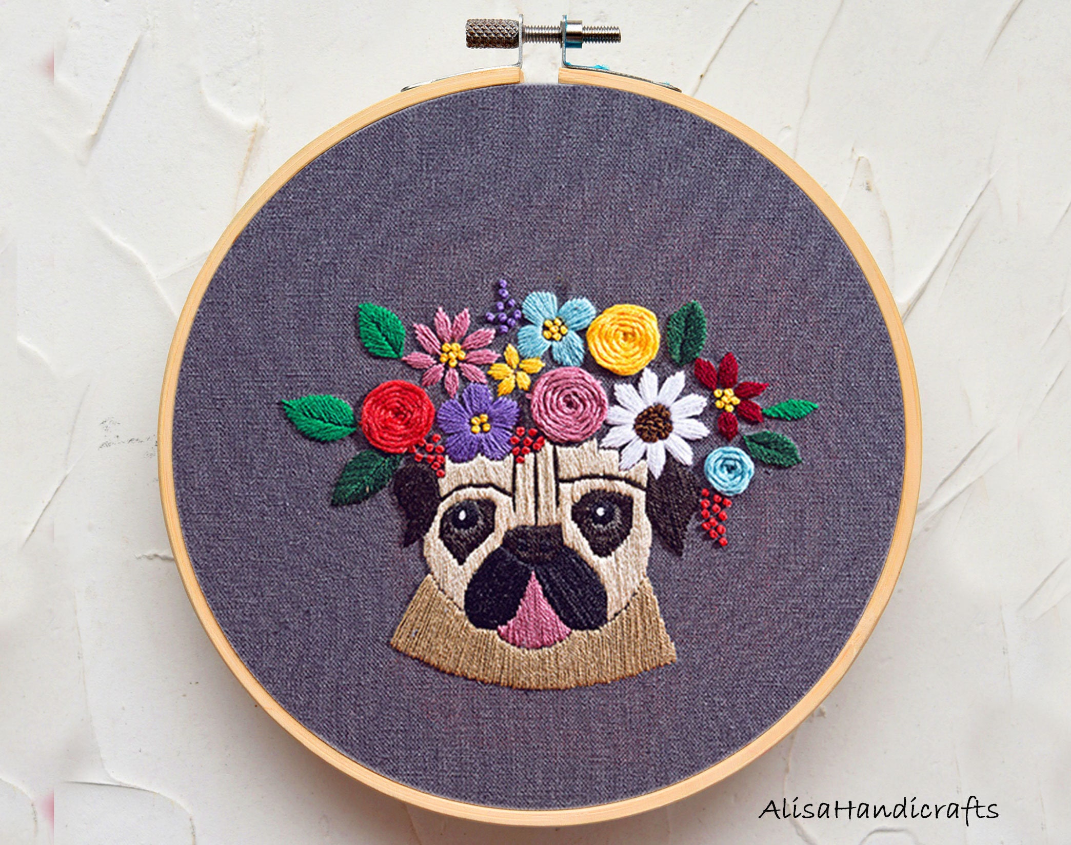 Beginner Hand Embroidery Flowers and Dog Kit Pug Embroidery - Etsy Hong Kong Beginner Hand Embroidery Flowers and Dog Kit Pug Embroidery - Etsy Hong Kong
