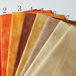 Orange Smudged Fabric, Autumn Color Fabric for DIY Handcraft, Abstract Hand Dyed Effect Fabric-Width 140cm/55&quot;