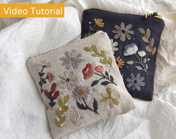Embroidered coin purse deals