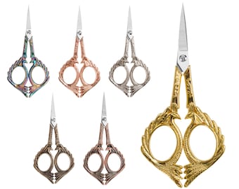 Portable Small Craft Scissors/Antique Craft Embroidery scissors with 3d Phoenix Pattern/Bedroom Little Snips/Gift for Craft Lovers/Her/Mom