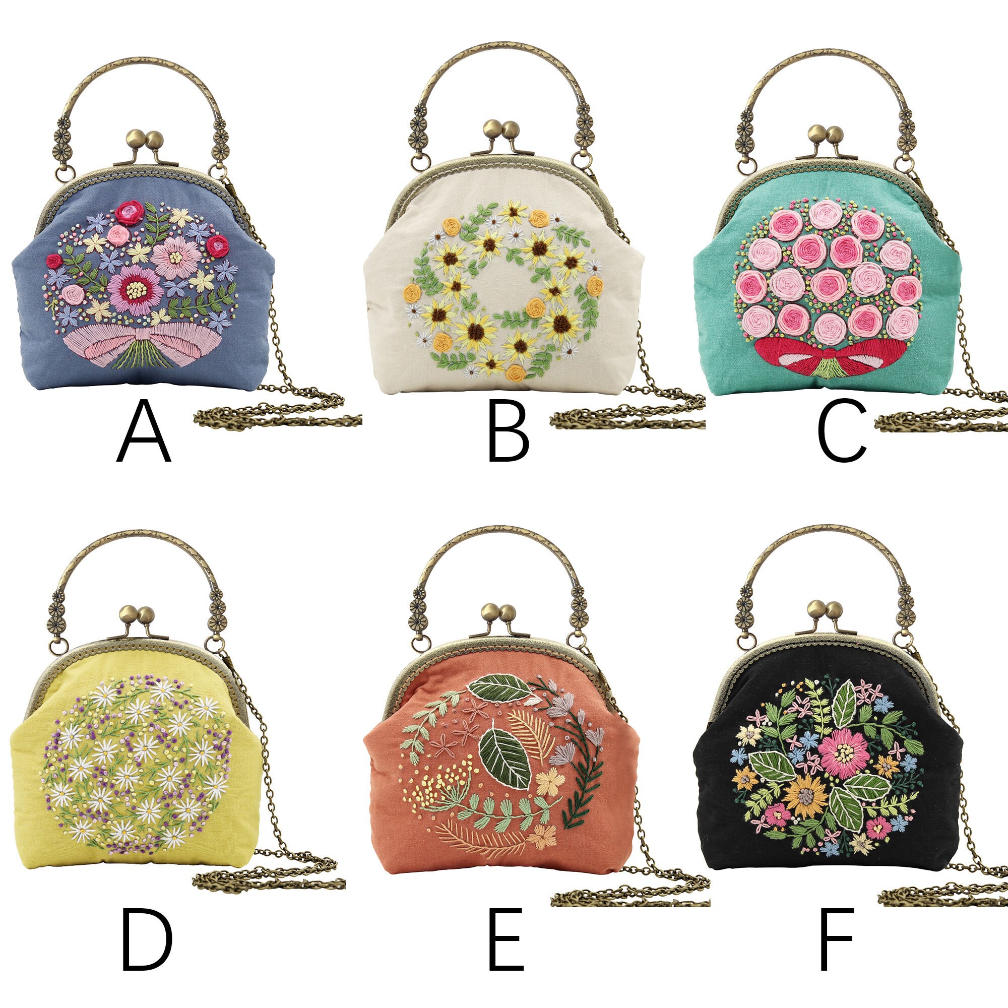 BOUQUET EMBROIDERY BAG 刺繍バッグ Amazon.com: Flower Bouquet Embroidery CanvasTote Bag Kit