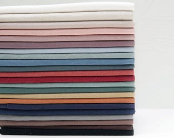 Tessuto di lino e cotone, tessuto di fondo ricamato a mano morbido, tessuto ricamato in tinta unita lavato con pietra, sashiko, abbigliamento, biancheria da letto - 140 cm/55"