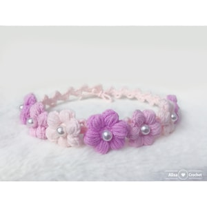 Crochet Headband Pattern PDF,  Flower Hair Accessories Crochet Pattern for Girl  (sizes - baby to adult)
