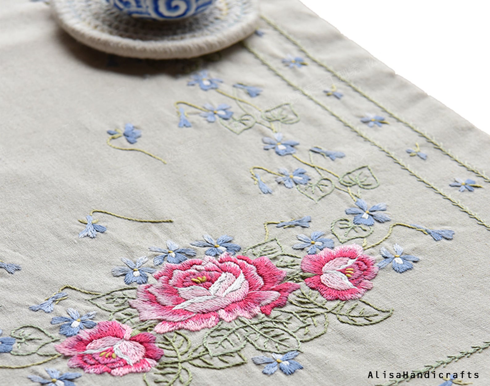 Handmade Embroidery Table Runner Kit or Finished Vintage Etsy