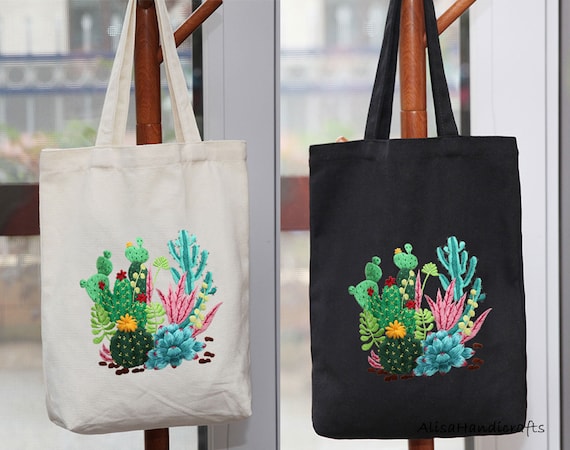 DIY Shoulder Bag Kit Embroidery Canvas Tote Bag Kit 